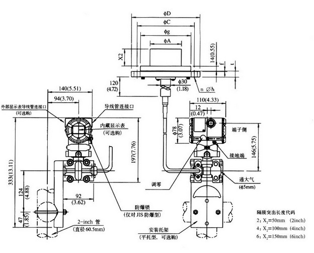 隔膜密封式壓力變送器