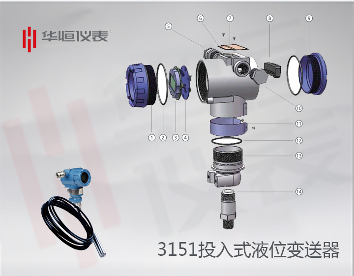 3151智能型插入筒液位變送器_直裝遠傳式單法蘭液位計_擴散硅式液位計